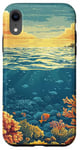 iPhone XR Ocean With Coral Reefs Vintage Landscape Graphic Case