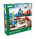 BRIO World Rail and Road Loading Train Set for Kids Age 3 Years Up - Compatible with all BRIO Railway Sets & Accessories