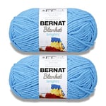 Bernat Blanket Brights Busy Blue Lot de 2 paquets de fil en polyester 300 g 6 super épais 200 m pour tricoter/crochet