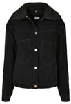 Urban Classics Women's Ladies Oversized Corduroy Sherpa Jacket Denim, Black (Black/Black 00825), 4X-Large