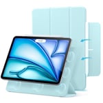 ESR Coque pour iPad Air 11 Pouces M2 (2024), Air 6/5/4(2022/2020, 10.9 Pouces), Couverture Magnétique Amovible, Mode Portrait/Paysage, Support Pencil Pro/USB-C, Série Rebound 361, Bleu Frais