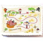 Pirate Cake Topper - Treasure Island Map Edible Decoration - Icing or Wafer - A4 Rectangle…