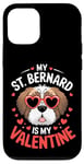 iPhone 12/12 Pro St Bernard My Valentines Hearts Day Dog Mom Dad Case