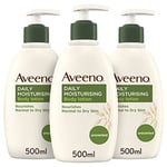 Aveeno Daily Moisturising Body Lotion Bundle (3x 500ml), Hydrating Body Lotion Enriched with Nourishing Colloidal Oatmeal, Gentle Body Moisturiser Suitable for Sensitive and Dry Skin