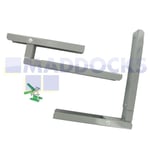 Silver Finished Microwave Extendable Arm Brackets & Fixings Wall-Mounting Kit