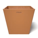 POTS&MORE Pot de Fleurs Prismo 20 VP022003 (diamètre 20 cm, Forme carrée, Couleur Terre Cuite, Hauteur 18 cm, Cache-Pot en Plastique, pour Plantes d'intérieur)