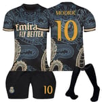 23-24 Real Madrid Dragon Black Special Edition Fotbollströjor Barn Fotbollsutrustning Nr 10 Modric No.10 Modric L