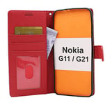 New Standcase Wallet Nokia G11 / G21 (Röd)