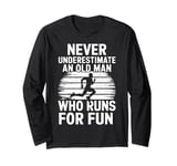 Old Man Running Humor Design Funny Runner Long Sleeve T-Shirt