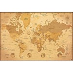 Poster Carte du Monde Vintage