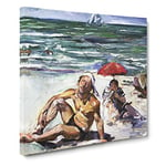 The Beaches Of Forte Del Marmi by Lovis Corinth Classic Painting Canvas Wall Art Print Ready to Hang, Framed Picture for Living Room Bedroom Home Office Décor, 20x20 Inch (50x50 cm)