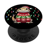 Bearded Dragon Christmas Party Design Xmas lights PopSockets PopGrip Adhésif