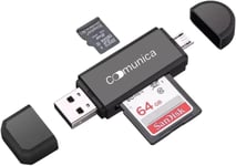 Lecteur De Cartes Sd De Mémoire Usb 2.0 Adaptateur Micro Sd Otg Et Lecteur De Carte Sd Avec Fonction Otg Lecteur Micro Sd Et Adaptateur Sd Usb Compatible Avec Windows/Android