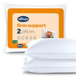 Silentnight Firm Support Pillow Pack of 2 - Side Sleeper Pillows for Sleeping Neck Back Orthopaedic Pain - Machine Washable Pillow Pair for Side Sleepers, White, packaging may vary