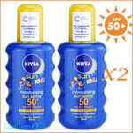 Nivea Sun Kids Moisturising Sun Spray Spf 50+ Water Resistant 2 x 200ml