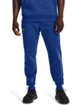 UNDER ARMOUR MEN'S UA RIVAL FLEECE SIGNATURE JOGGERS TRACK PANTS BLUE GYM BNWT