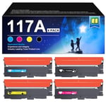 RUDGUZ 117A W2070A Toner Compatible pour HP 117A Toner pour Color Laser MFP 179fnw 150nw 178nwg 179fwg 178nw 150a 150w (Noir Cyan Magenta Jaune, 4-Pack)