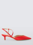 John Lewis Carnation Minimal Slingback Open Court Shoes, Red