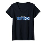 Womens Isle of Skye with Scottish Flag V-Neck T-Shirt