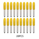 20PCS Yellow Cricut  lame de coupe en vinyle, 30/45/60 degrés, avec traceur, pour outil de sculpture, fraise ""Nipseyteko