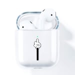 AKABEILA Airpods Case Cover, Compatible for Apple Airpods 2nd Generation Case Silicone Clear With Design for AirPods 1st [Front LED Visible & Wireless Charging] Women Transparent Cute, Fingers