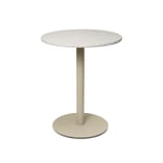 Ferm Living - Mineral Café Table - Bianco Curia/Cashmere - Sidobord - Beige,Vit - Metall/Sten