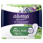 Always Discreet Plus Small Sanitary Pads for Sensitive Bladder - Pack of 32