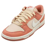 Nike Dunk Low Retro Premium Mens Fashion Trainers in Red Stardust - 5.5 UK