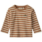 Wheat Randig långärmad t-shirt 5078 Caramel Stripe | Brun | 68 cm