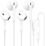 Pack De 2 Ecouteurs In-Ear Pour Iphone[Certifies Mfi]Casque Filaires Stereo Hifi Antibruit Avec Micro Et Contrôle Du Volume Integres Compatibles Avec Iphone 14/Plus/Pro/Pro Max/13/12/11/Xs/X/Xr/8/7