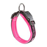 Ferplast Collier Chien Sport Dog, Collier pour Chien de Taille Petite, Rembourrage Doux, Coutures réfléchissantes, Étiquette pour Le nom de l'animal, Reglable, Taille: 1,5 cm (25-35 cm), Rose