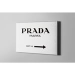 Impression sur Toile Prada Marfa, Polyester, Bois, Blanc, Noir, 70x3x100 cm