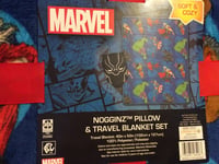 BNWT New Marvel Avengers Nogginz Black Panther Pillow & Travel Blanket Set