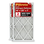 Filtrete Filtre à air 14 x 25 x 1, MPR 1000, MERV 11, Micro Allergen Defense 3 mois plissés 2,5 cm, 2 filtres