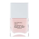 Nails Inc - GLOW WITH THE FLOW verschönernder Nagellack - Natürlicher Glow im Peach-Ton - Schimmerndes, spiegelndes Finish - Langanhaltend & Tierversuchsfrei - Perfekte Maniküre, Fench Manicure Effekt