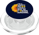 I'm A Happy Go Lucky Ray Of Fucking Sunshine Shirt Sunflower PopSockets PopGrip for MagSafe