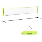 SPORTNOW Filet de Badminton, Filet Portable pour Volley-Ball, Pickleball et Tennis, Hauteur Ajustable de 107 à 155 cm, avec Sac de Transport, Cadre métallique, Noir, Jaune