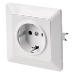 EMOS Schuko socket with increased touch protection and lateral earthing contact for flush-mounting, single socket including interior, 250 V~/16 A max, white (gloss), protection class IP20 for indoor