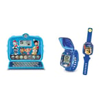 VTech Ordinateur Enfant, Bleu, Enfant & Pat' Patrouille, La Montre-Jeu Interactive de Chase, Montre Enfant à Clapet avec Écran Animé, Bracelet Souple, 12 Cadrans, 4 Jeux