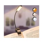 Lampe de Lecture 9 LED, Liseuse Lampe Clip Rechargeable, Gradation Progressive, 3 Modes de Protection des Yeux (Blanc/Ambre/Mixte), 360°Cou Flexible,