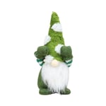 1 st Tomte Jultomte Plysch Stickad Jultomte Docka, Handgjord Jul Gonk Dvärg Tomte Figuriner Bordsdekoration, Hushåll Hem green