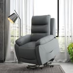 Power Massage Lift Recliner Chair Big and Tall PU Leather Recliner Chair, Grey