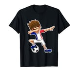 Dabbing Football Boy France Shirt, French Flag Jersey T-Shirt