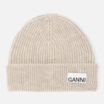 Ganni Ribbed Wool-Blend Beanie