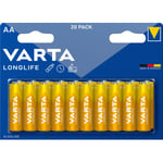 Varta Longlife alkalisk batteri, 20 st, AA (LR6)