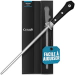 CUTLUXE Fusil à Aiguiser - Aiguiseur Professionnel de 25.4cm pour Tous Types de Couteaux - Fusil Diamant avec Poignée Ergonomique Efficace pour Couteau de Chef et Couteau Japonais - Série Artisan