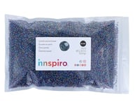 INNSPIRO Rocaille en verre ronde aurore boréale violette 2,3 mm 500 g - Sac pour création de bracelets et colliers - Idéal pour l'artisanat et la fabrication de bijoux pour enfants - Perles graines.