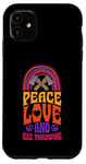 iPhone 11 Peace Love And Axe Throwing Bohemian Rainbow Case