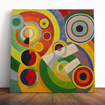 Big Box Art Canvas Print Wall Art Robert Delaunay Rhythm | Mounted and Stretched Box Frame Picture | Home Decor for Kitchen, Living, Dining Room, Bedroom, Hallway, Muli-Colour, 20x20 Inch