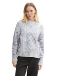 TOM TAILOR Denim Women's 1043967 Pullover Sweater, 36612-Space Dye Cable Mix, XXL